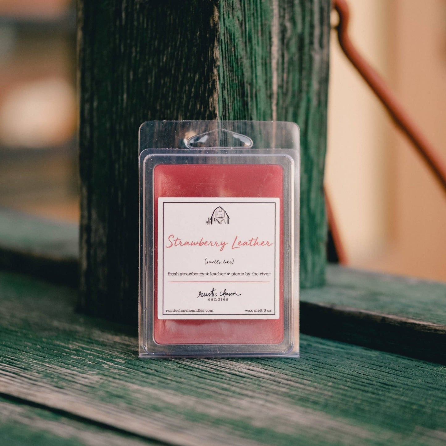 Strawberry Leather Wax Melt Rustic Charm