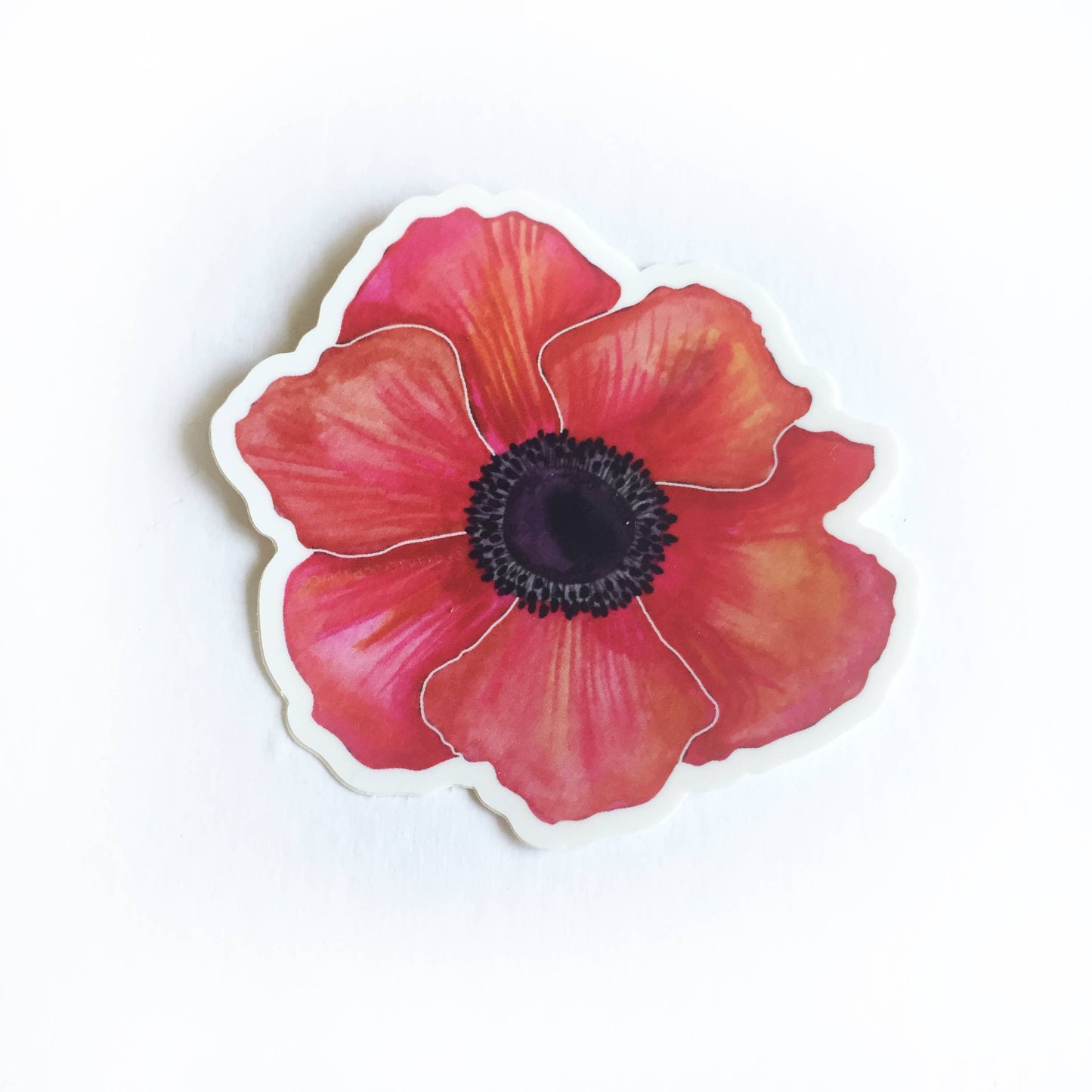 Poppy sticker 3 inch / Vinyl Flower Sticker / Flowers /