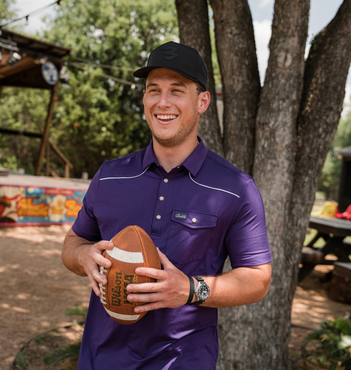 Purple Pearl Snap Western Performance Polo Burlebo Tx