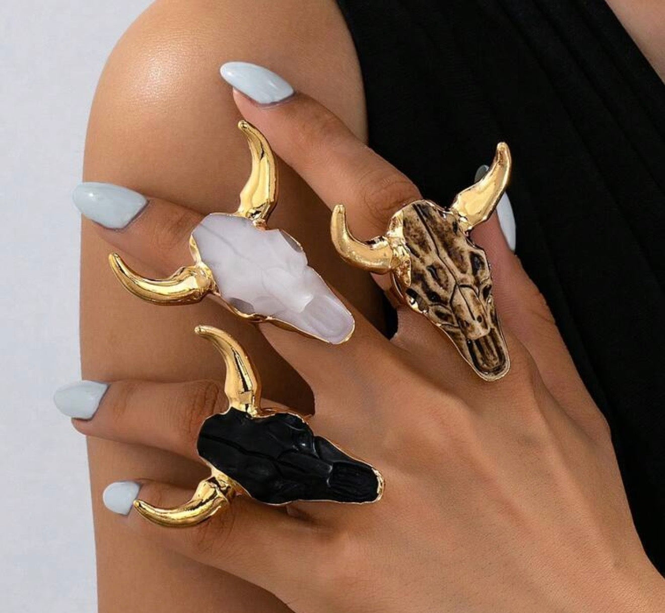 Bull Skull Adjustable Ring
