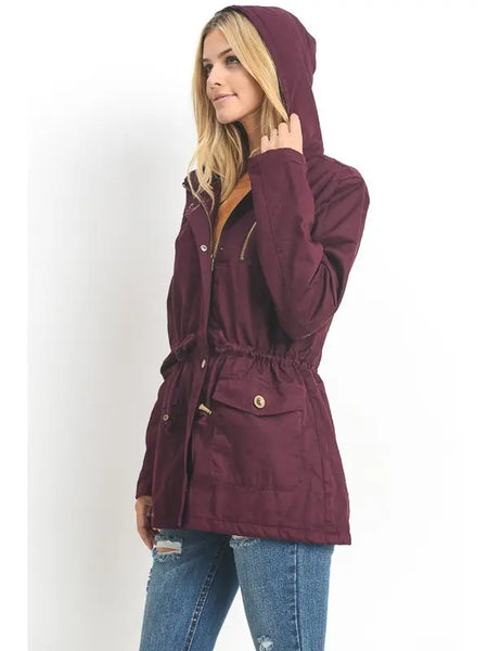 Plum Utility Parka Jacket zenana