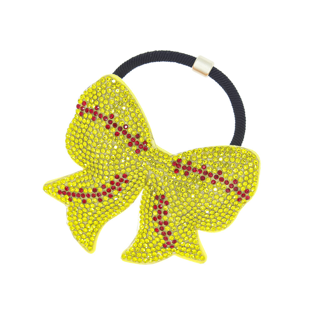 Rhinestone Sports Bow Hair Tie