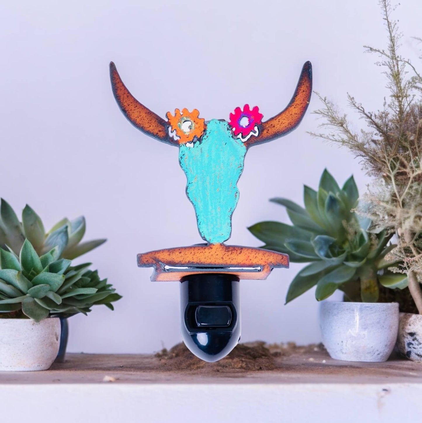 Buffalo Skull Night Light western Southwestern recycled eco