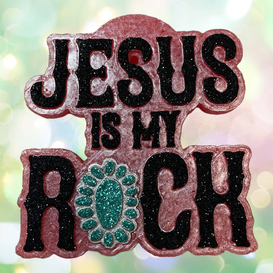 Jesus is my rock: Painted Feather Car Freshie