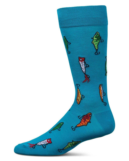 Gone Fishin' Men`s Bamboo Crew Socks Capri Breeze / 10-13 Inf Class