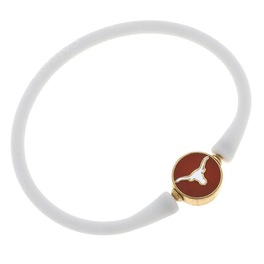 Texas Longhorns Enamel Silicone Bali Bracelet : White Canvas