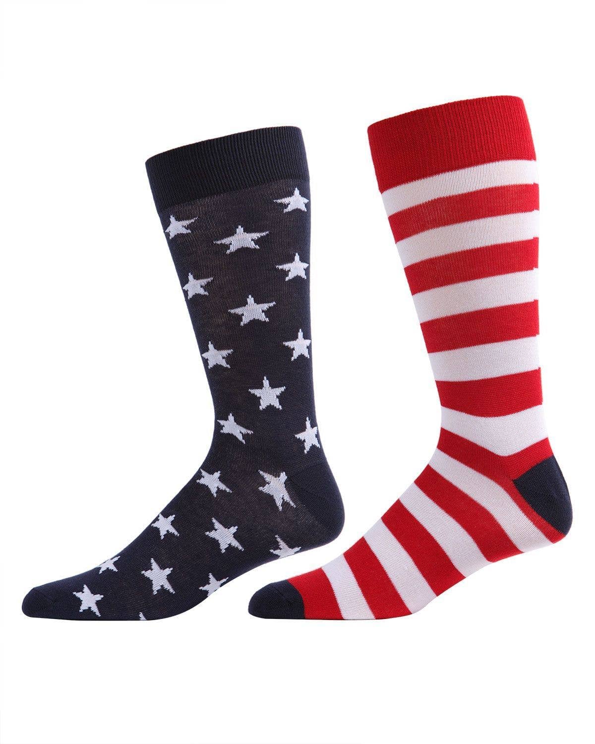 MeMoi Stars and Stripes  Ladies Crew Socks: Navy / 9-11 Inf Class