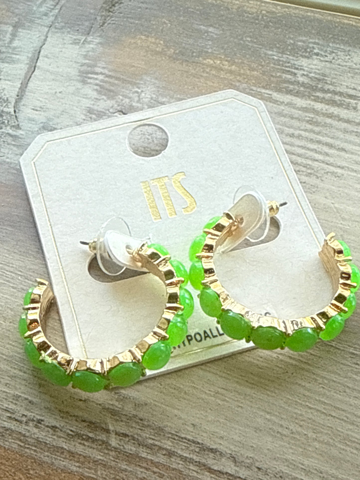 Neon ITS Gold Tone Hoops