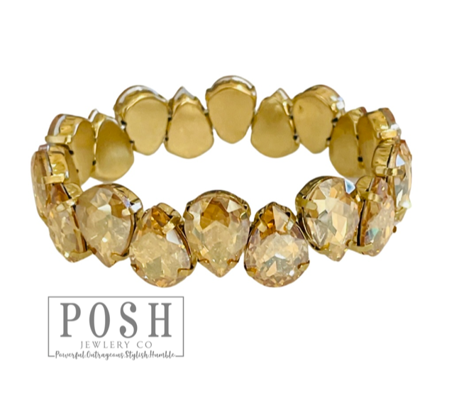 Chunky Rhinestone teardrop bracelet - LC: PP