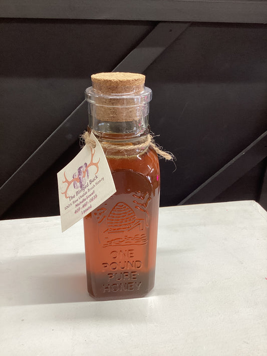 One pound honey glass jar