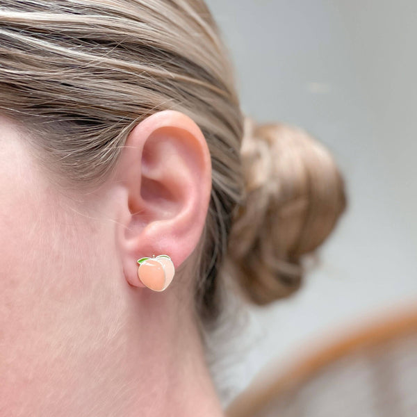 Peach Enamel Stud Earrings Prep obsessed