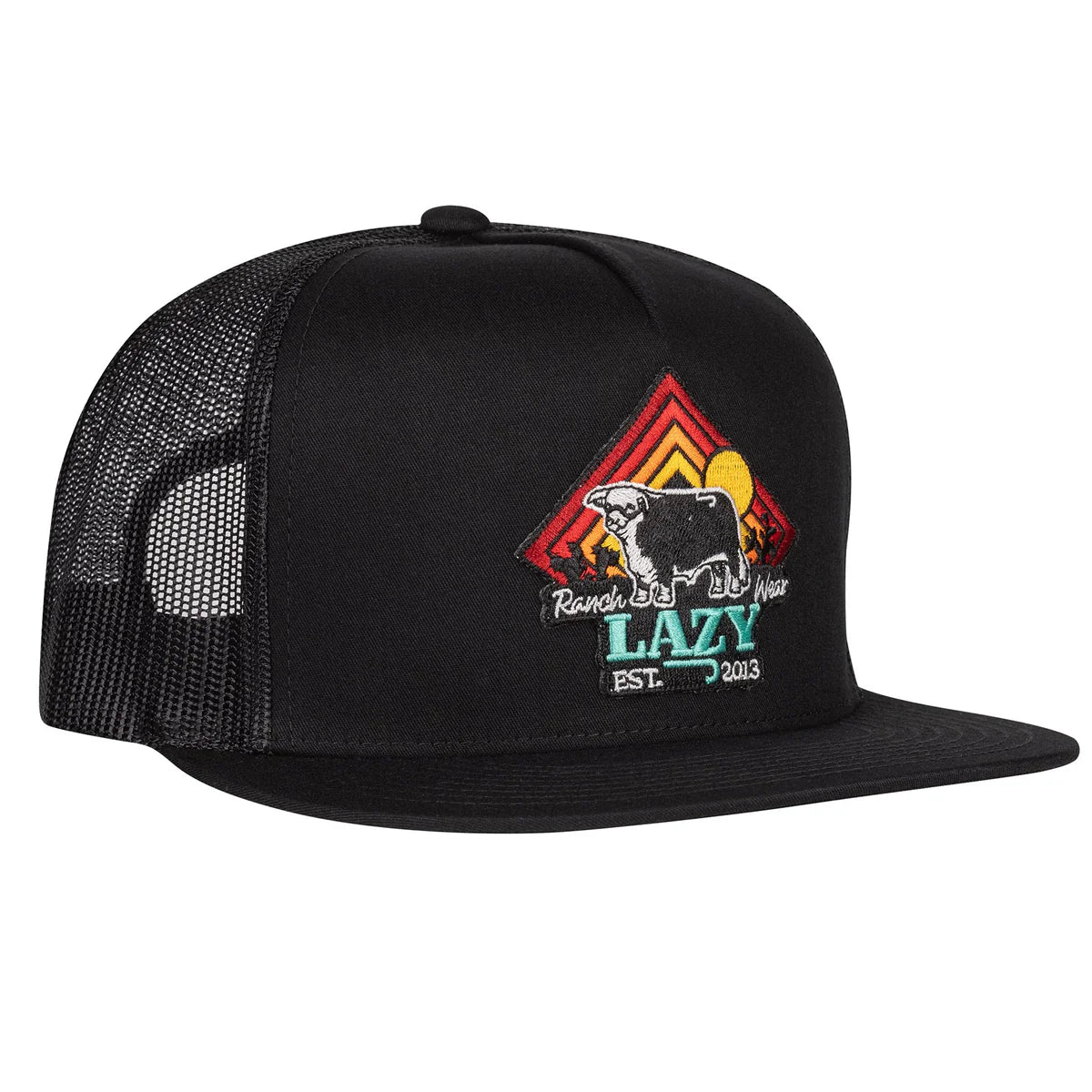LAZY J RANCH CACTUS SUNRISE CLASSIC FIVE PANEL TRUCKER HAT