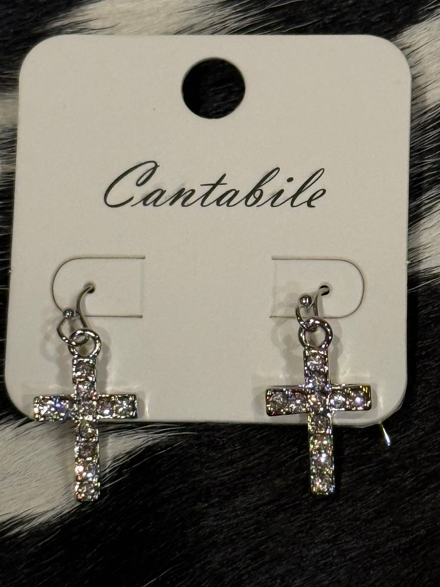 Tiny Bling Cross Earrings by Cantibile