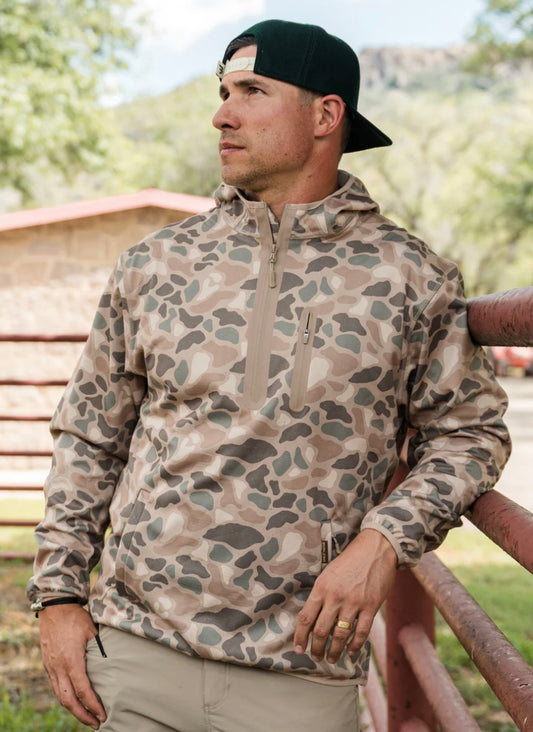 Pintail Camo Mid Layer Duke Tech Pullover Jacket Burlebo