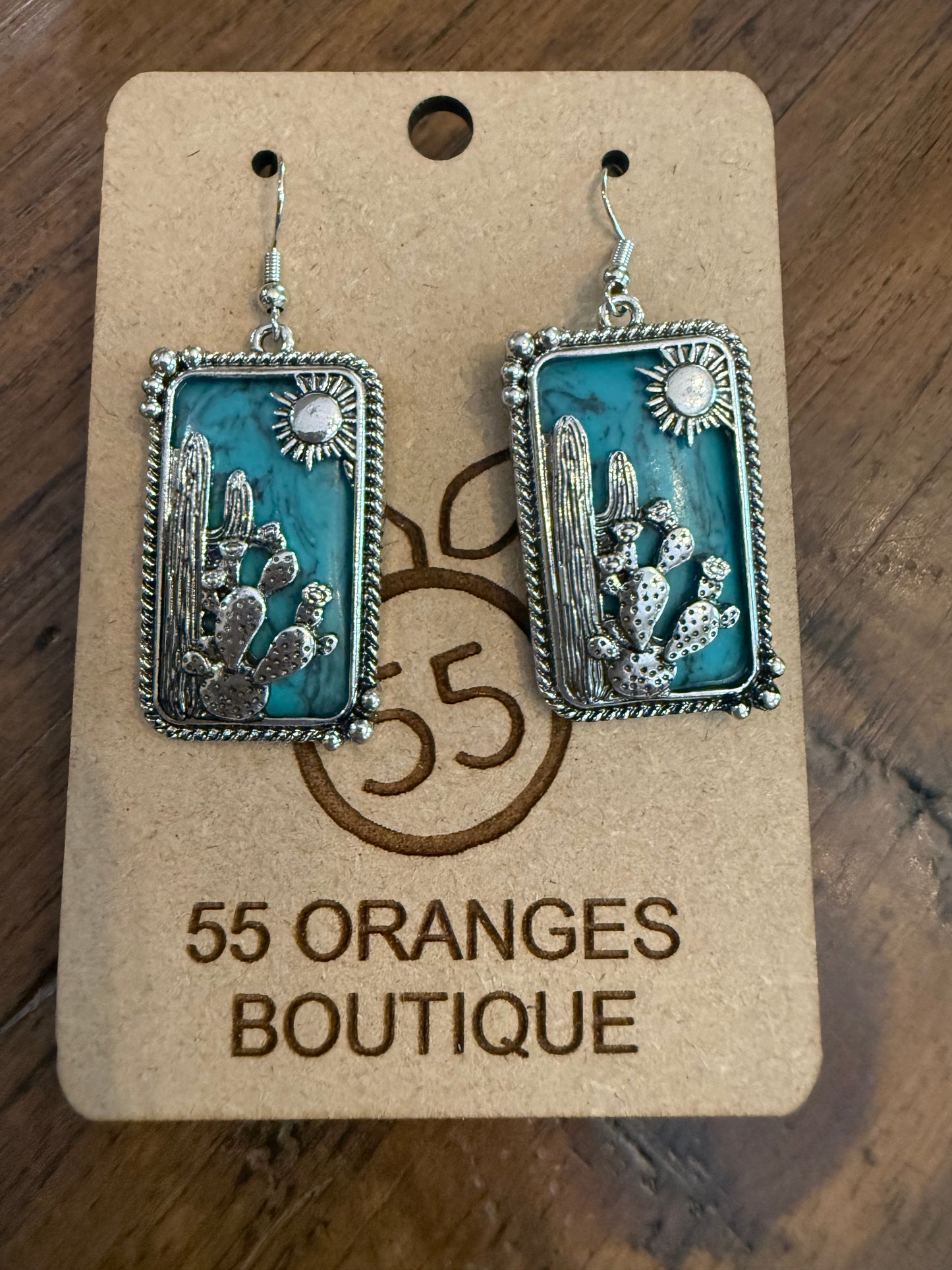 Turquoise Desert Rectangle Earrings
