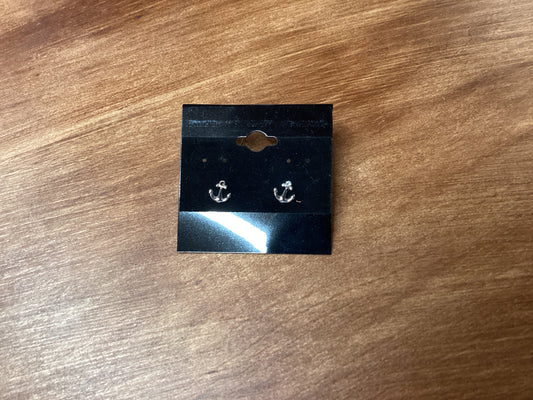 Silver anchor earrings