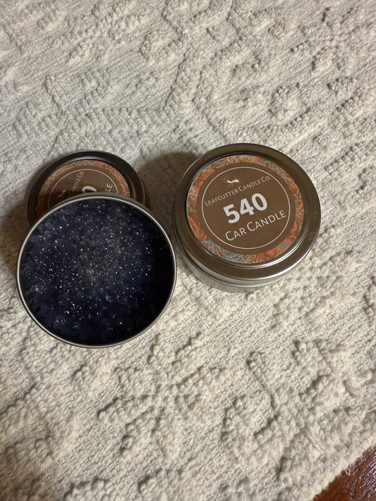 Car Candle in a Tin Leafcutter