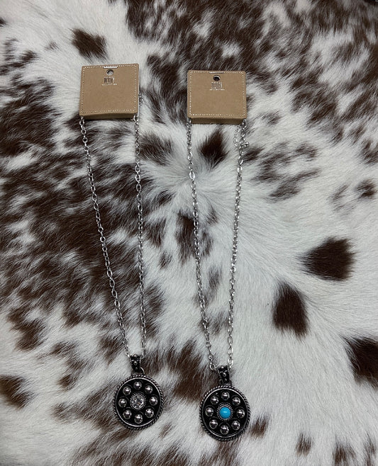 Turquoise  Medallion Icon necklace