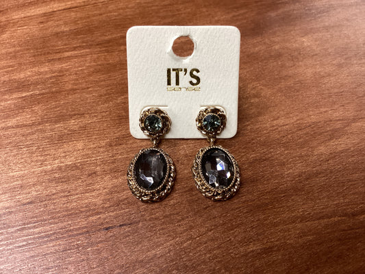 IT’S Sense oval 2 tone Crystal earrings