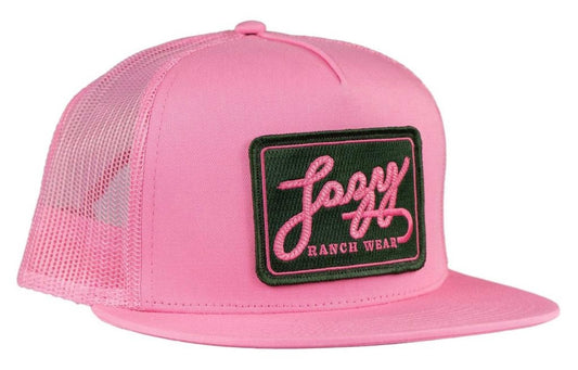 LAZY J RANCH PINK BREAKAWAY PATCH CLASSIC FIVE PANEL TRUCKER HAT