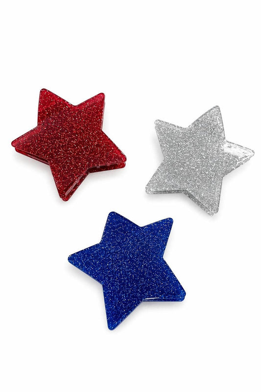 Star Claw Clip: Blue White or Red Mila