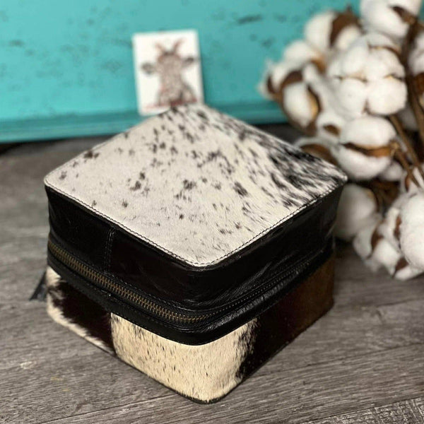 Cowhide Jewelry Box: Mixed Jersey Prints Crazy Heifer