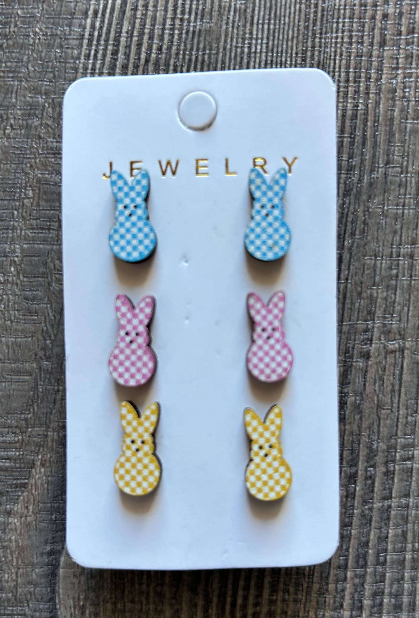 Easter Bunny Peeps Style Earrings Set of 3 Pairs: JInk Tx/Fl