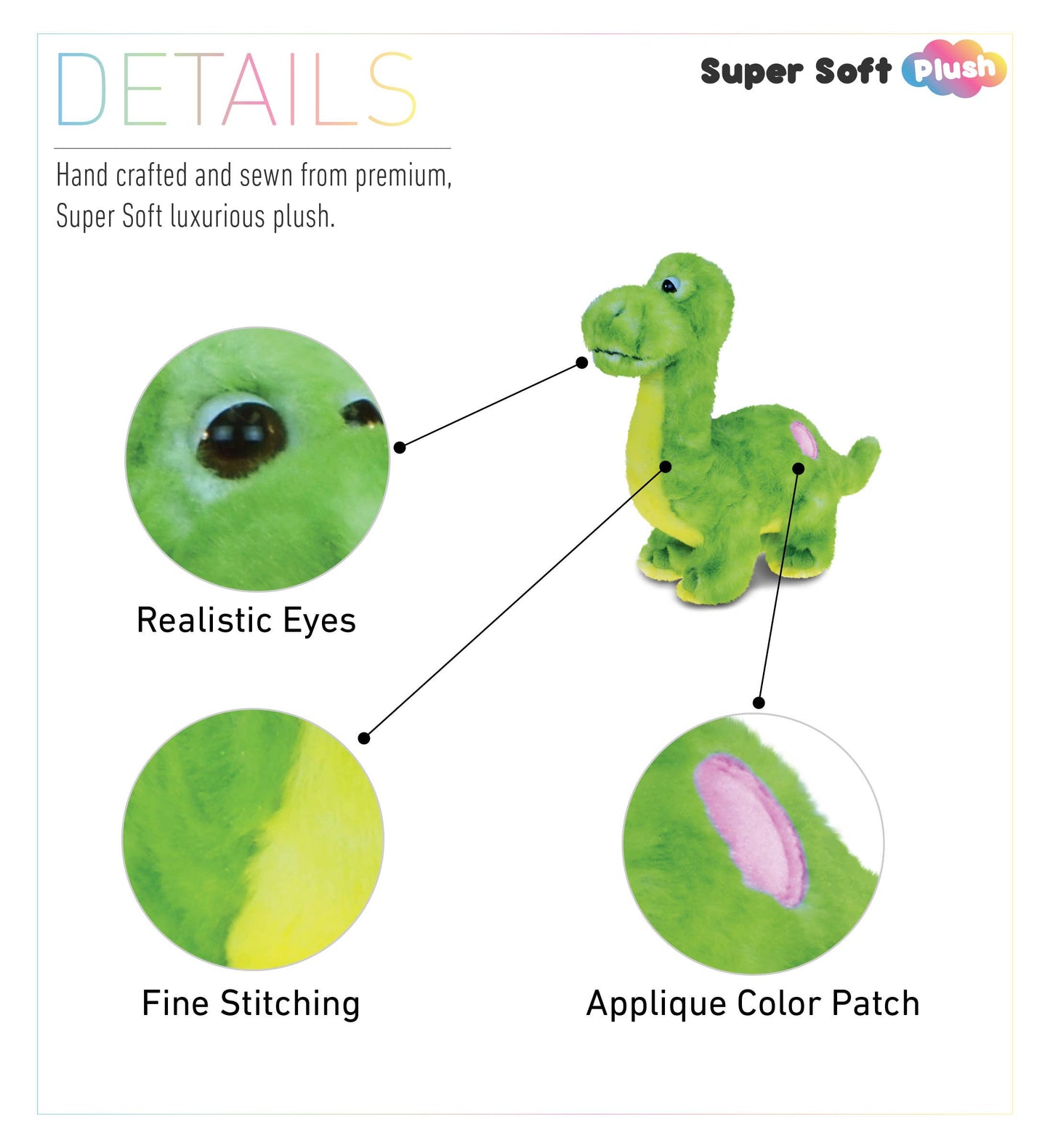 Super Soft Plush - Green Dinosaur CGlobal Fl/Tx