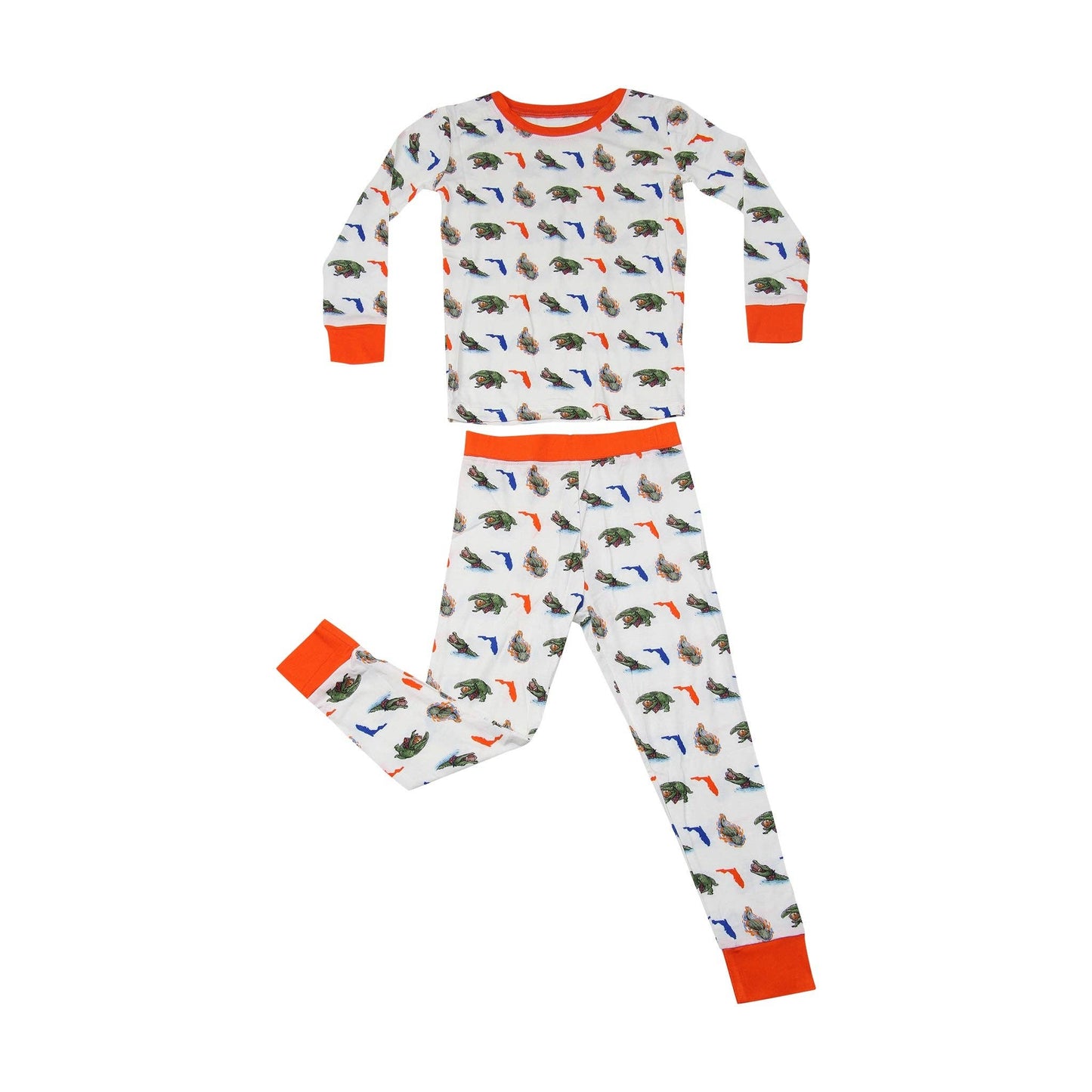 Florida State Shape Alligator Unisex Kids Pajamas: Onesie