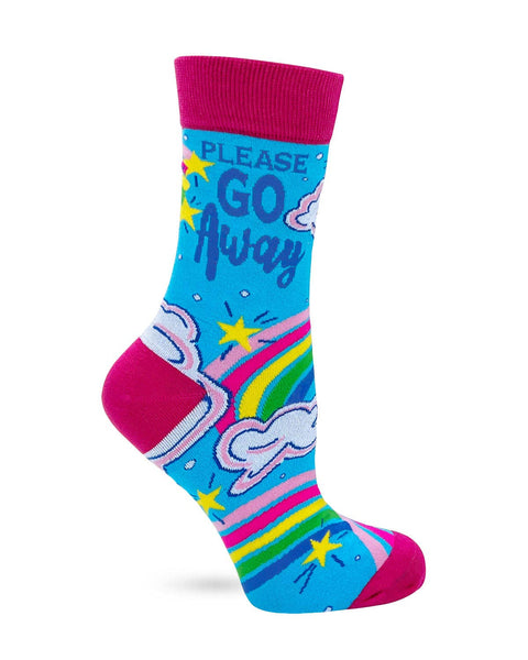 Please Go Away Women's Novelty Crew Socks- Fabdaz