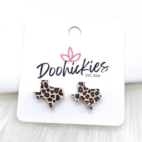 18mm Texas Studs -Earrings: Leopard Doohickie