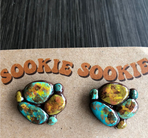 Wanderlust Studs Hand painted Sookie Sookie