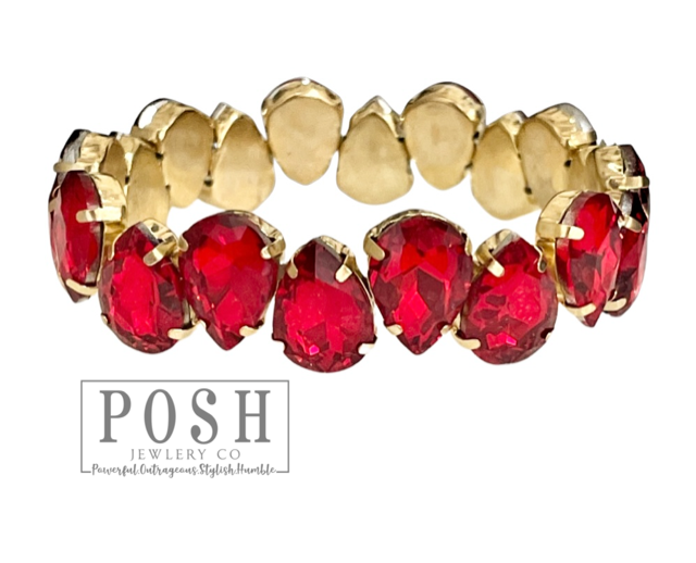 Chunky Rhinestone teardrop bracelet - LC: PP