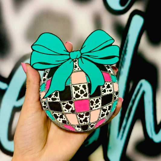 Disco Ball with Bow Car Freshie RG