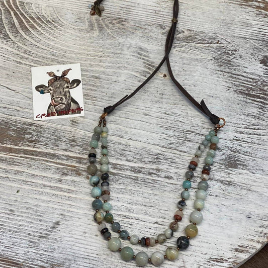 CHW Layered Stone Necklace: AMAZONITE or Turquoise
