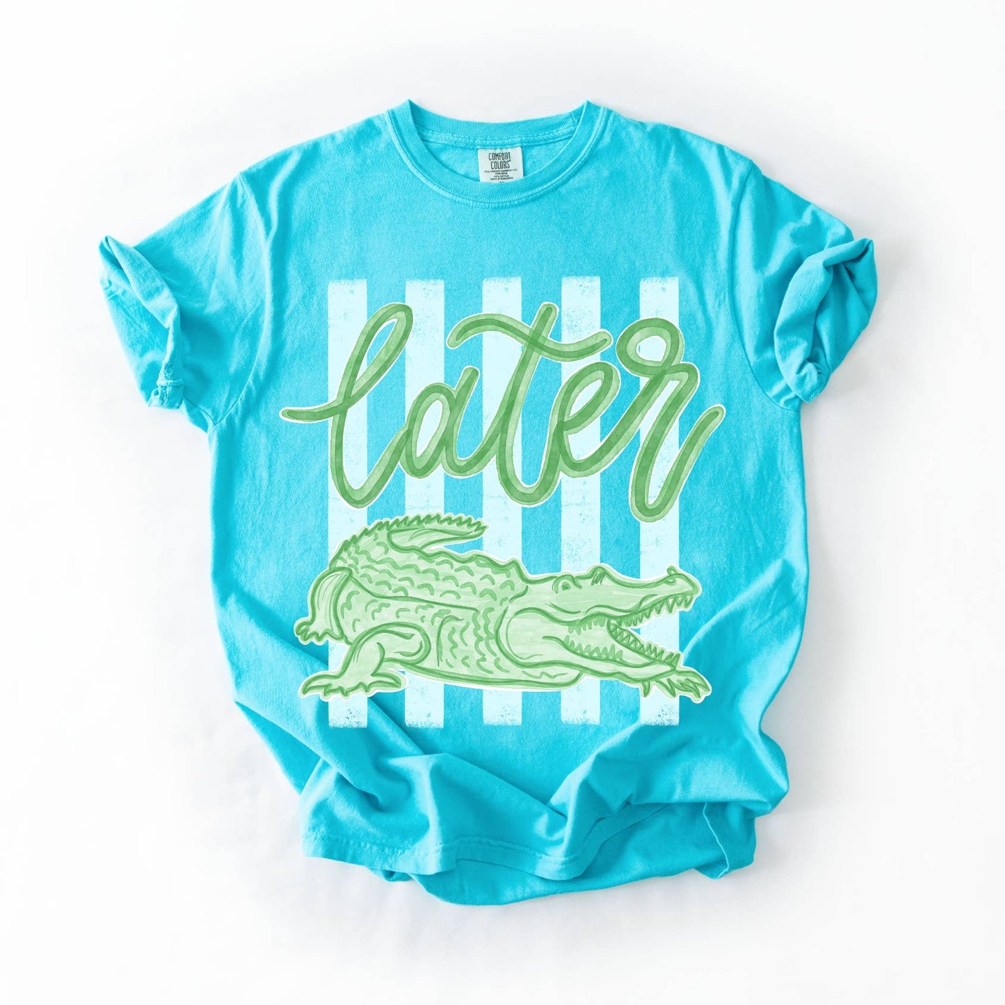 Later Gator Comfort Colors T-Shirt Trending Top: Neon Cantaloupe / L