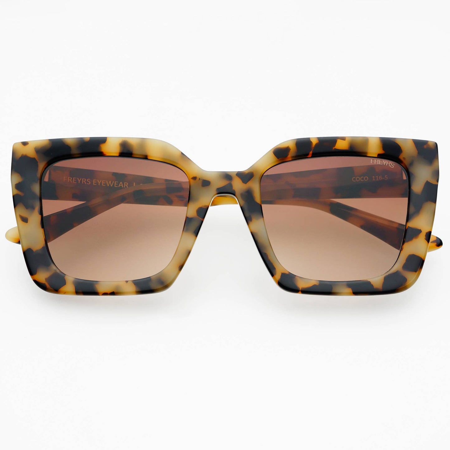 Coco Acetate Womens Square Sunglasses  : Milky Tortoise Freyrs