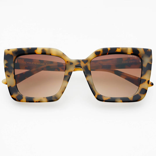 Coco Acetate Womens Square Sunglasses  : Milky Tortoise Freyrs