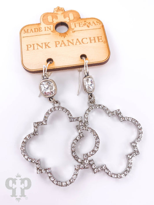 Rhinestone trefoil earring with Austrian crystal: Silver PP 1E563SCL15
