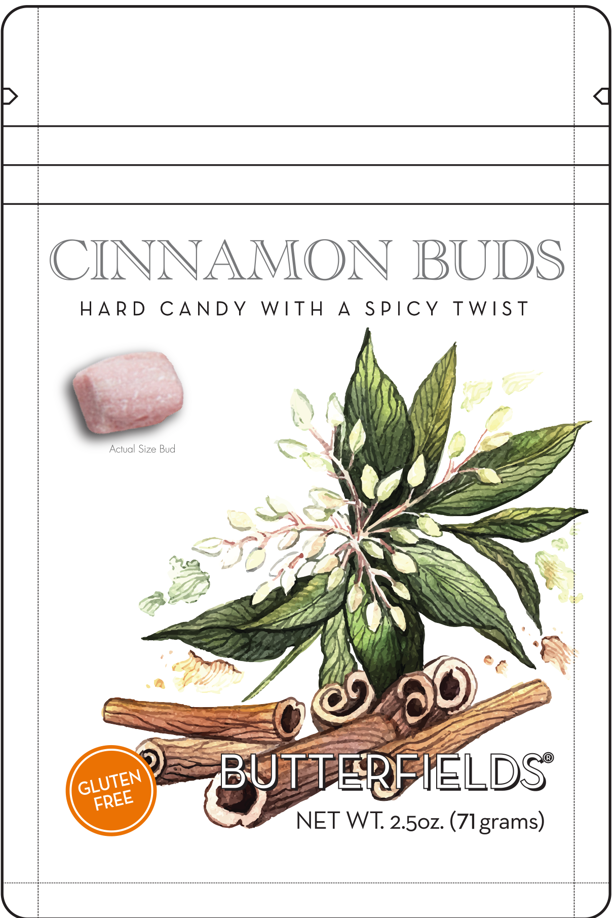Cinnamon Buds Hard Candy (2.5z Resealable Pack) 100 year old Favorite