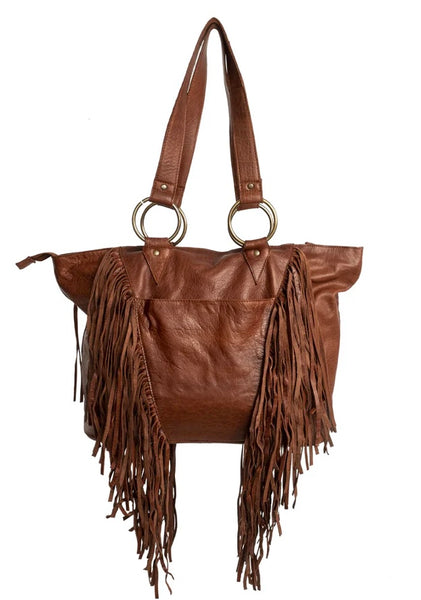 Indie Ladies Leather Fringe Concealed Carry Tote STS Ranchwear 34881