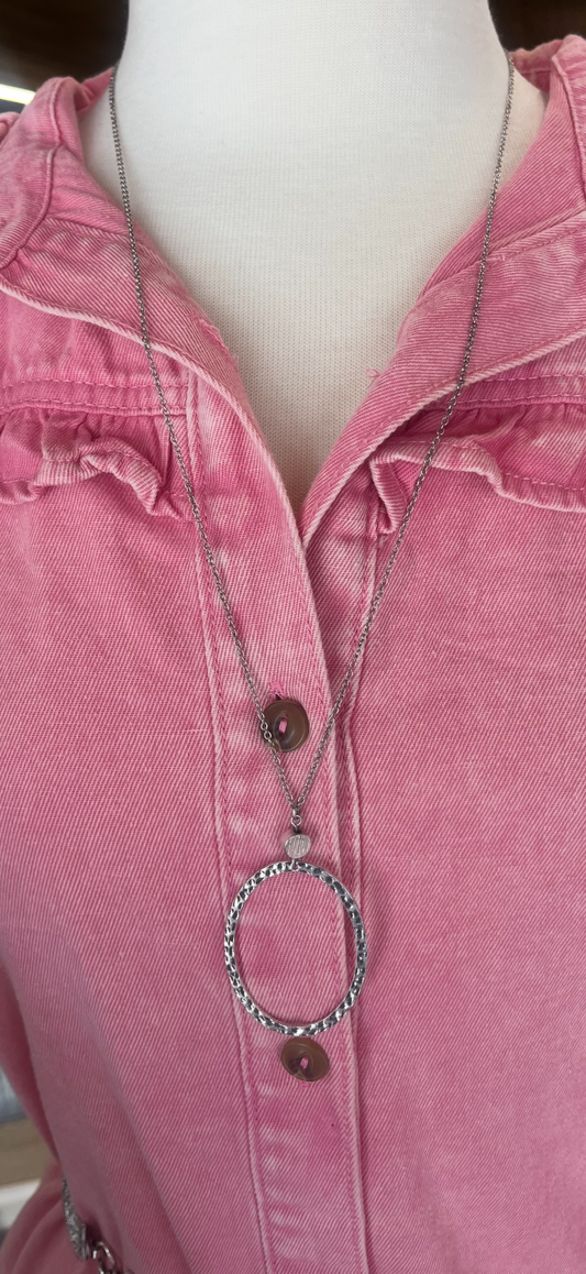 Silver Oval Necklace