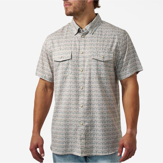 Skull Rancher Burlebo Performance Western Pearl Snap Shirt Tx/Fl PWS-SKLR