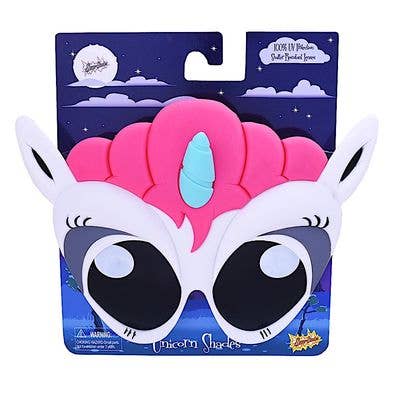 Pink Hair Unicorn Big Eyes White Unicorn Sun-Staches H2W Tx/Fl
