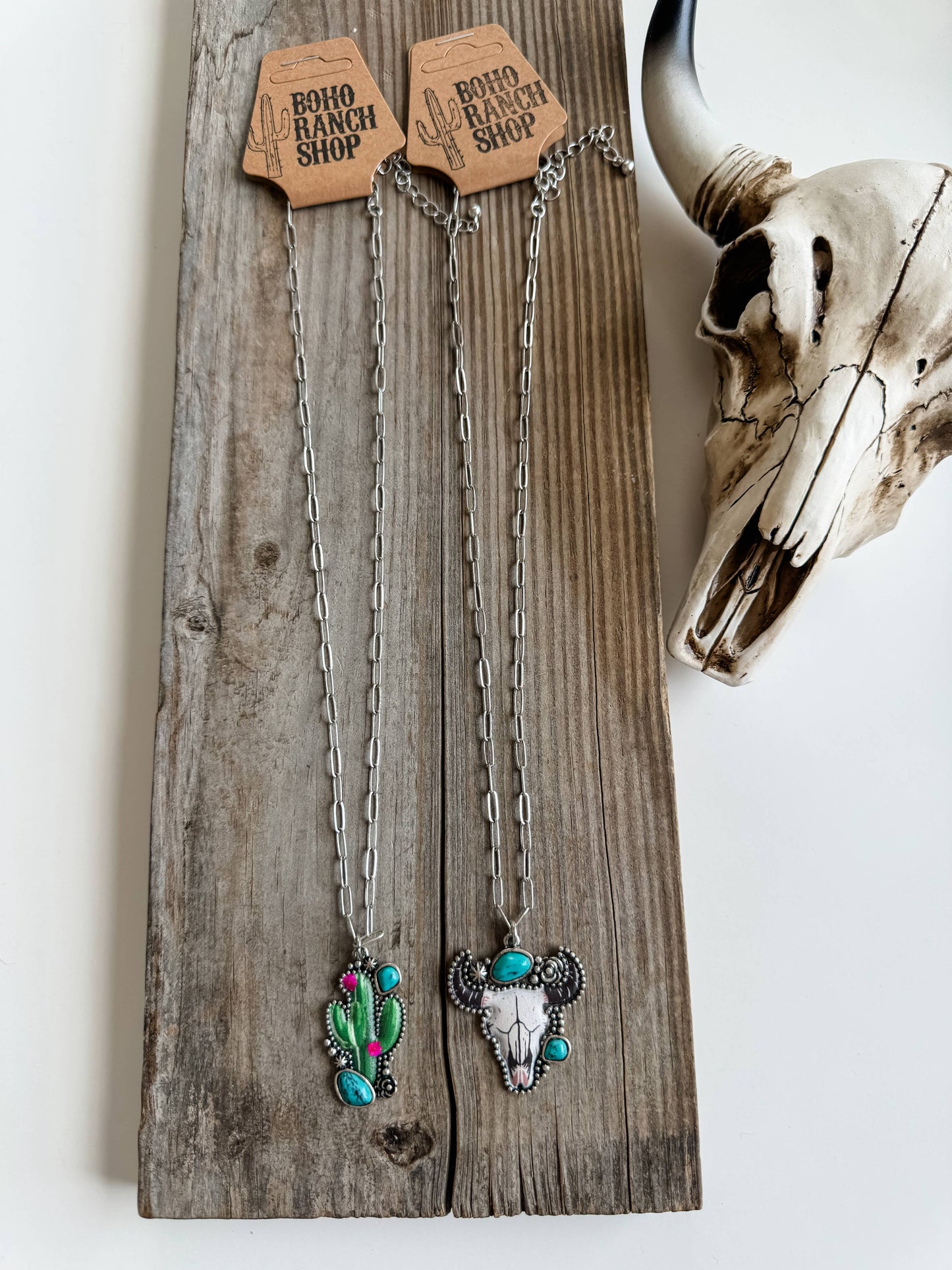 Western Pendant Necklace - Cactus | Steer : STEER