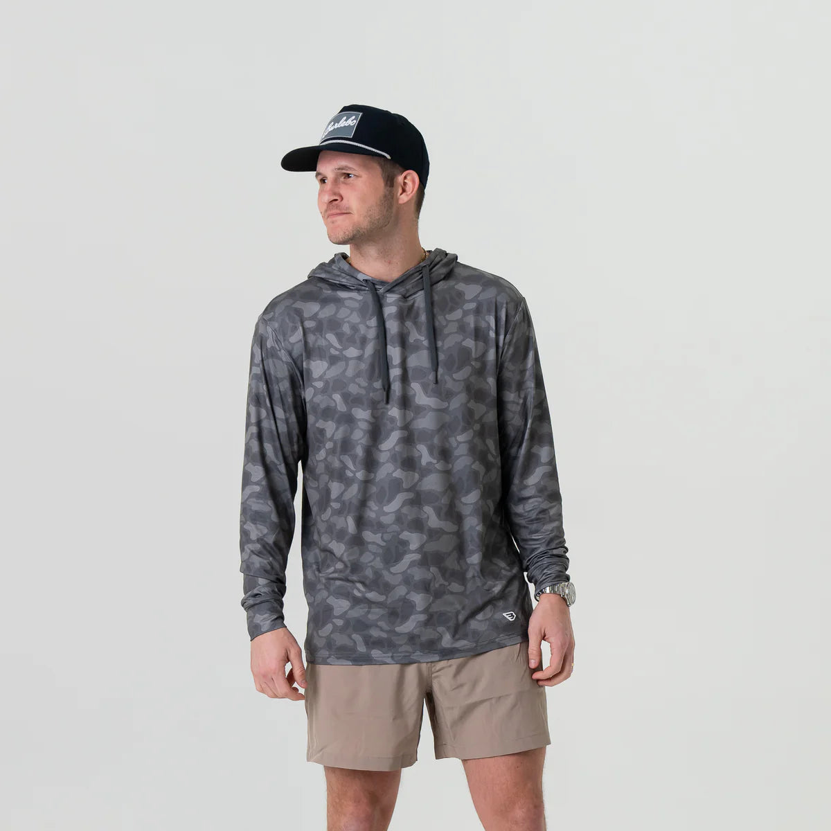 Stone Camo Performance Hoodie Burlebo with UPF 50 Sun Protection Tx