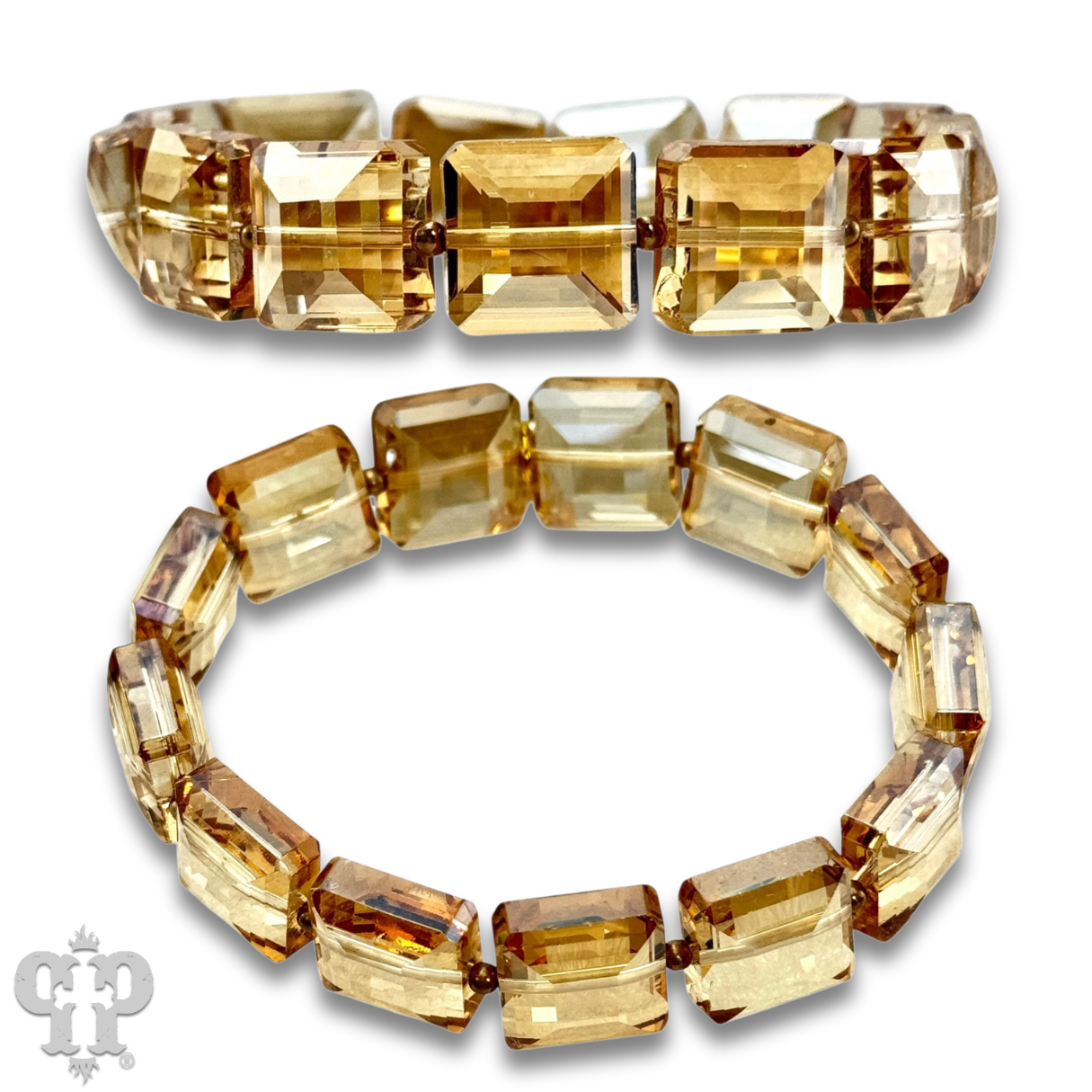 Faceted square bead bracelet - LC: Pink