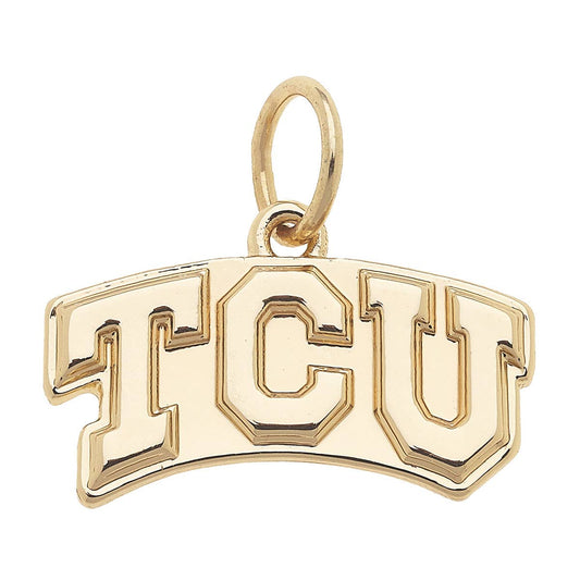 TCU Horned Frogs Shiny Gold Logo Charm Canvas