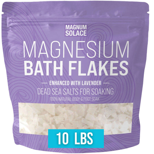 Magnesium Bath Flakes, Bath Soak Enhanced with Lavender: 5lb