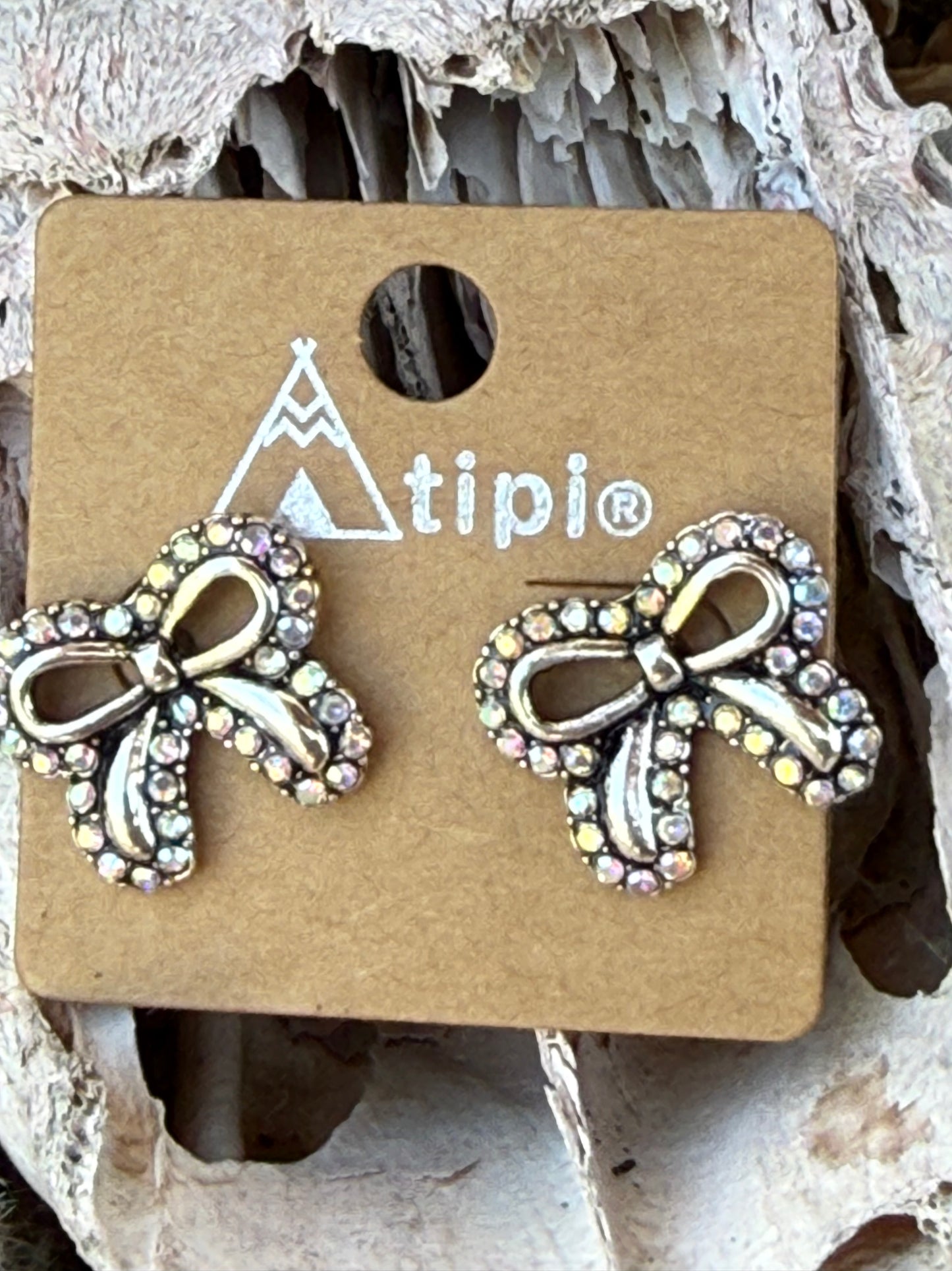 Crystal Bow Tipi Earrings